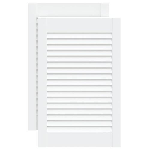 Skabslåger 2 stk. 61,5x39,4 cm lameldesign massivt fyr hvid
