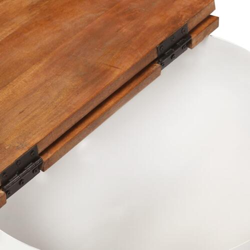 Sofabord 50x27 cm massivt genbrugstræ hvid