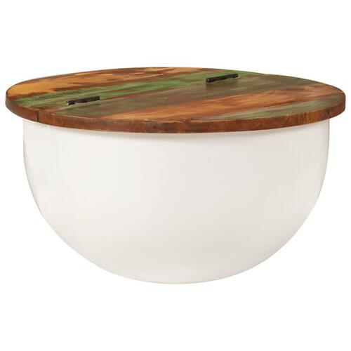 Sofabord 50x27 cm massivt genbrugstræ hvid