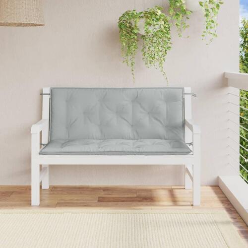 Hynder til havebænk 2 stk. 120x50x7 cm stof meleret lysegrå