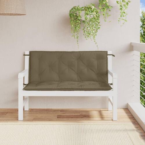 Hynder til havebænk 2 stk. 120x50x7 cm stof meleret gråbrun