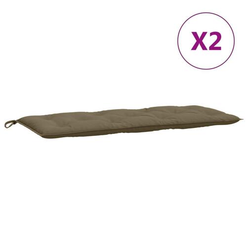 Hynder til havebænk 2 stk. 120x50x7 cm stof meleret gråbrun