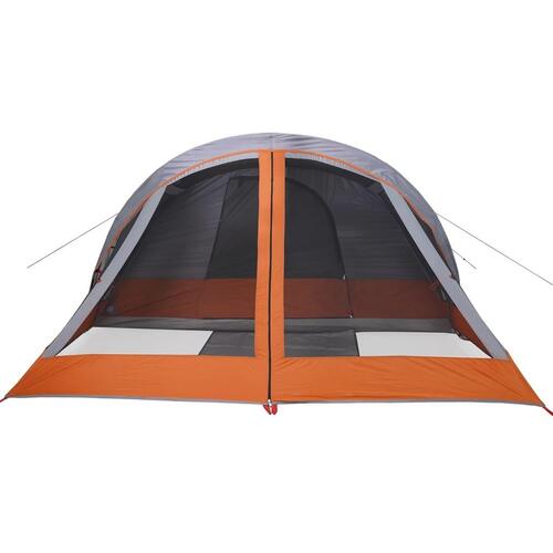 4-personers campingtelt vandafvisende grå og orange