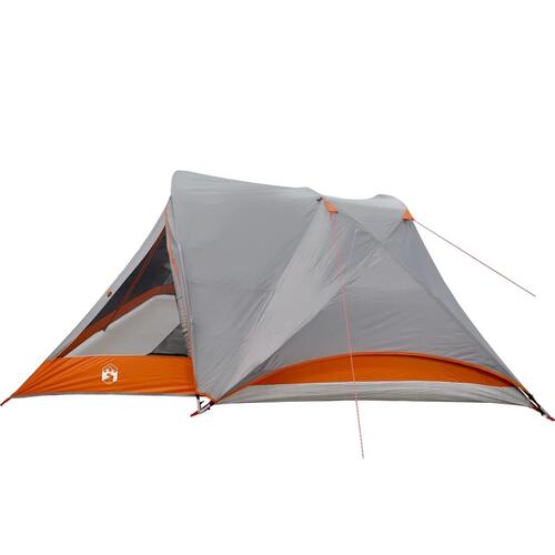 4-personers campingtelt vandafvisende grå og orange