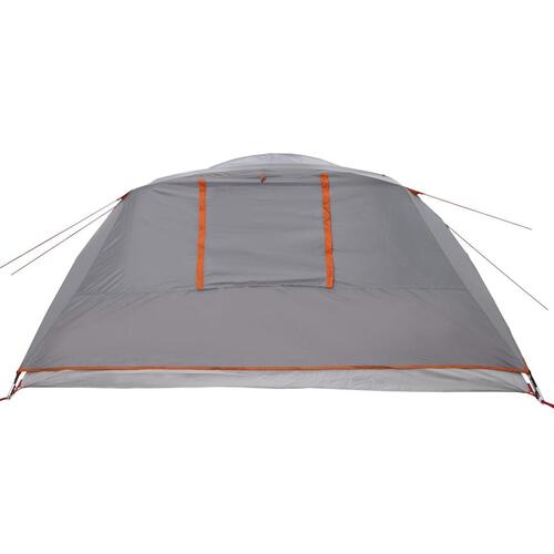 4-personers campingtelt vandafvisende grå og orange