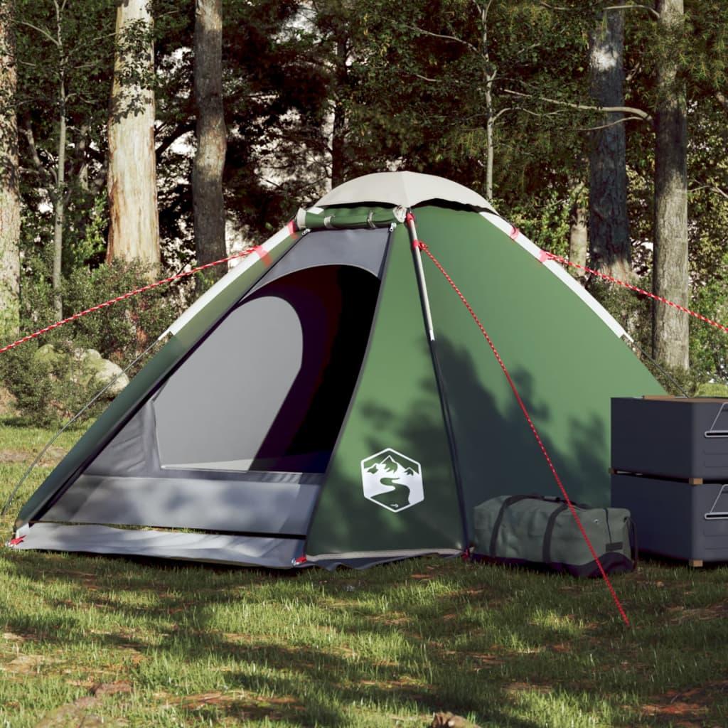 4-personers campingtelt vandafvisende kuppel grøn