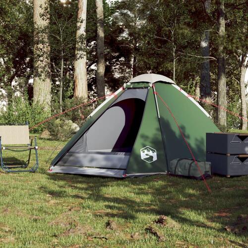 4-personers campingtelt vandafvisende kuppel grøn