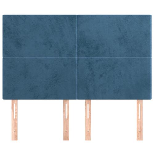 Sengegavle 4 stk. 72x5x78/88 cm fløjl mørkeblå