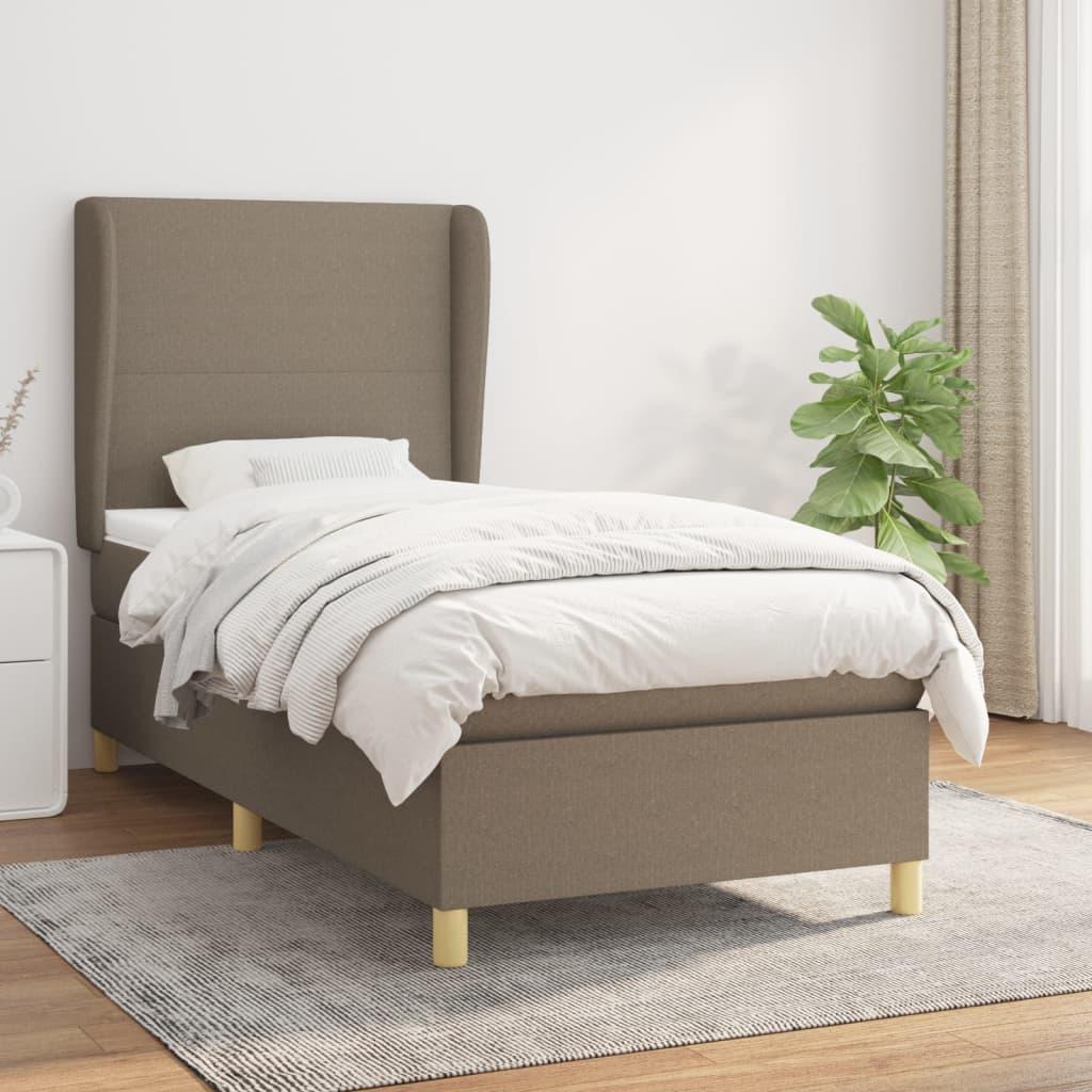 Kontinentalseng med madras 90×200 cm - stof gråbrun billede