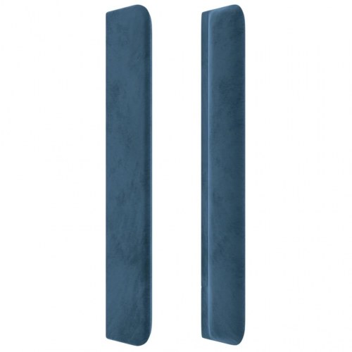 Sengegavl med kanter i fløjl - 147×16×118/128 cm, mørkeblå