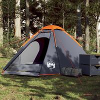 4-personers campingtelt vandafvisende grå og orange