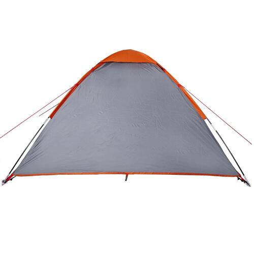4-personers campingtelt vandafvisende grå og orange