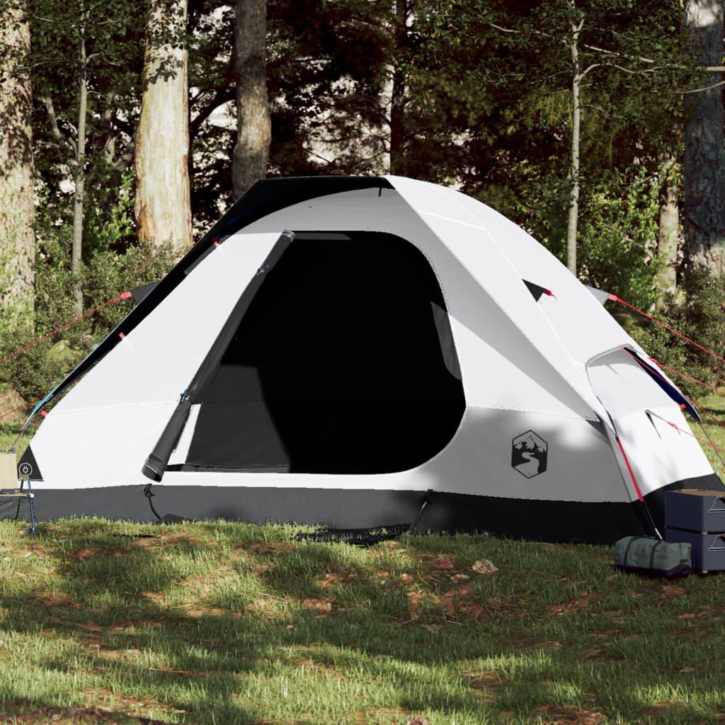 6-personers campingtelt vandafvisende mørklægningsstof hvid