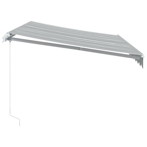 Markise m. LED 350x250 cm manuel betjening antracitgrå og hvid