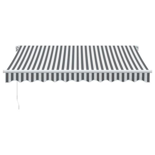 Markise m. LED 300x250 cm manuel betjening antracitgrå og hvid