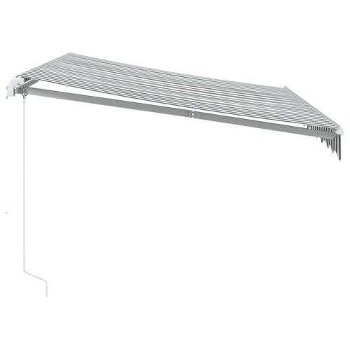 Markise m. LED 300x250 cm manuel betjening antracitgrå og hvid