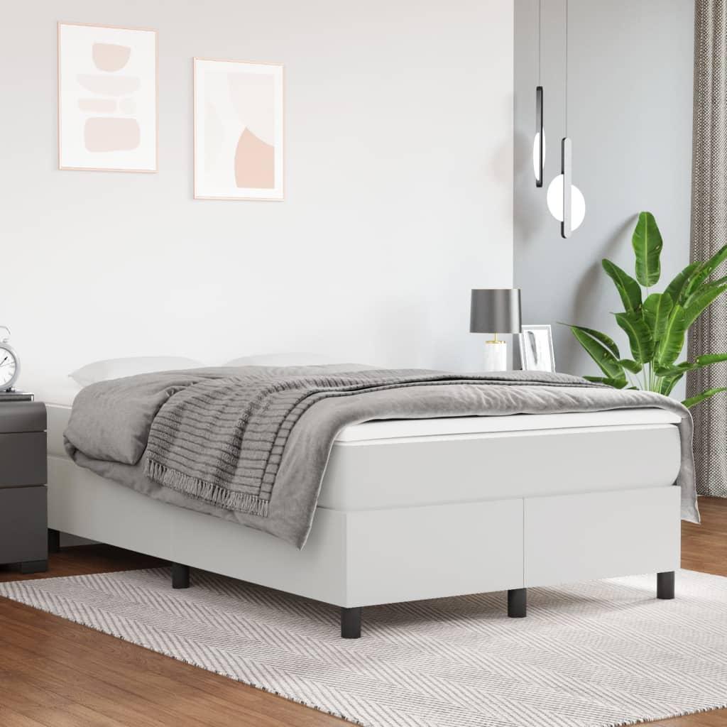 Sengeramme 120x200 cm kunstlæder hvid