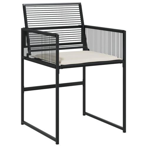 Havestole med hynder 4 stk. polyrattan sort