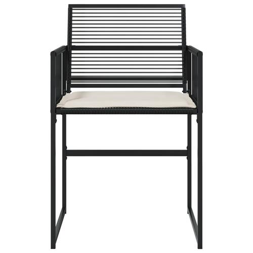 Havestole med hynder 4 stk. polyrattan sort
