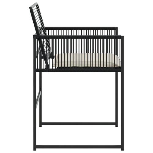 Havestole med hynder 4 stk. polyrattan sort
