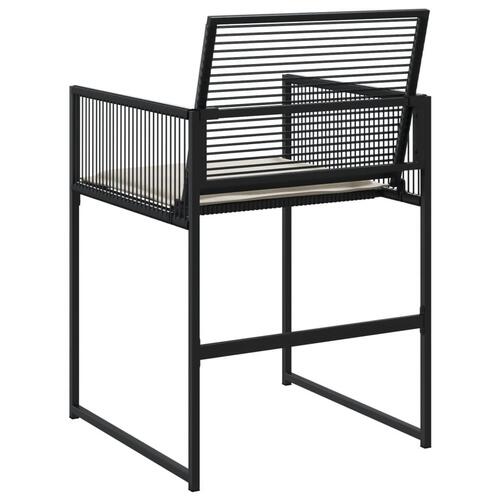 Havestole med hynder 4 stk. polyrattan sort