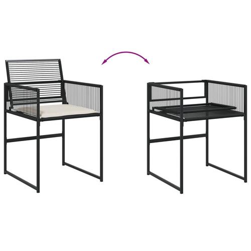 Havestole med hynder 4 stk. polyrattan sort