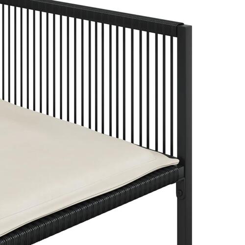 Havestole med hynder 4 stk. polyrattan sort