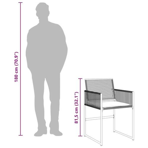 Havestole med hynder 4 stk. polyrattan sort