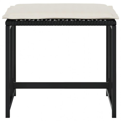 Haveskamler 4 stk. med hynder polyrattan sort