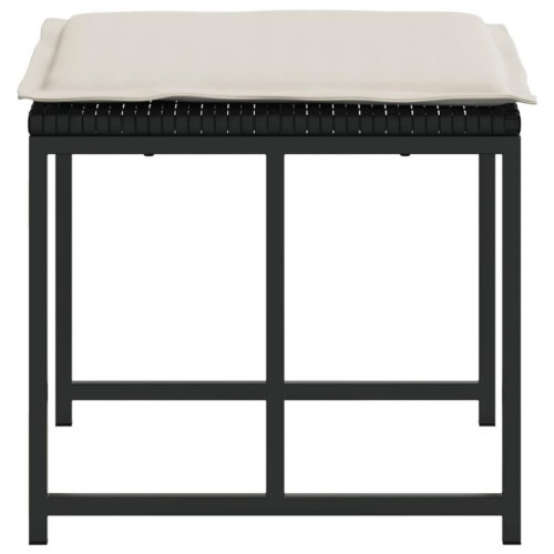 Haveskamler 4 stk. med hynder polyrattan sort