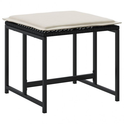 Haveskamler 4 stk. med hynder polyrattan sort