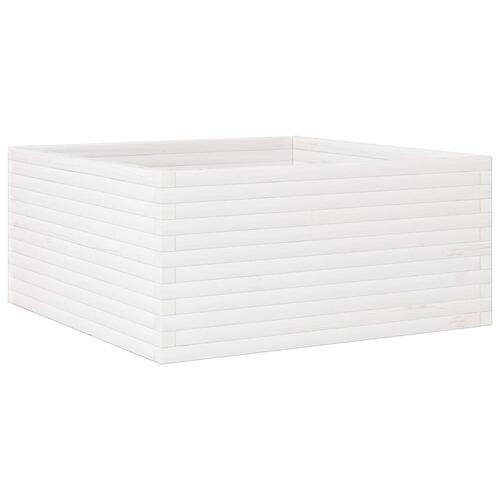 Plantekasse 100x100x46 cm massivt fyrretræ hvid