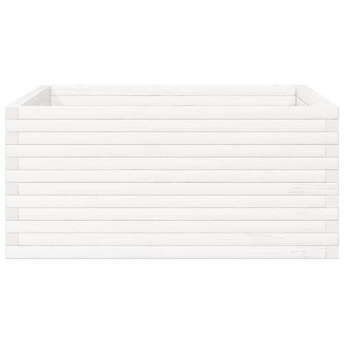 Plantekasse 100x100x46 cm massivt fyrretræ hvid