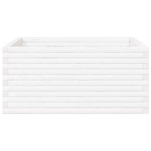 Plantekasse 100x100x46 cm massivt fyrretræ hvid