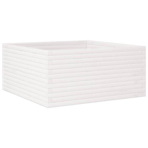 Plantekasse 100x100x46 cm massivt fyrretræ hvid
