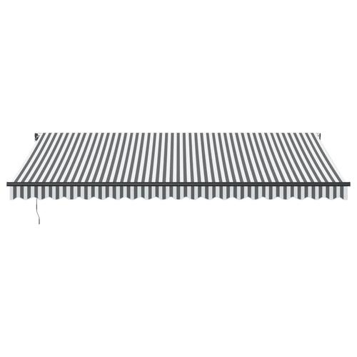 Markise m. LED 500x300 cm automatisk betjening antracitgrå hvid