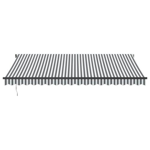 Markise m. LED 450x300 cm automatisk betjening antracitgrå hvid