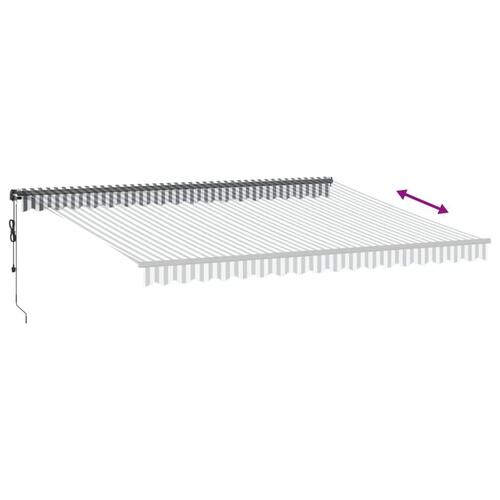 Markise m. LED 450x300 cm automatisk betjening antracitgrå hvid
