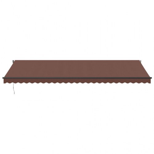 Markise med LED-lys 600 × 350 cm - automatisk betjening, brun