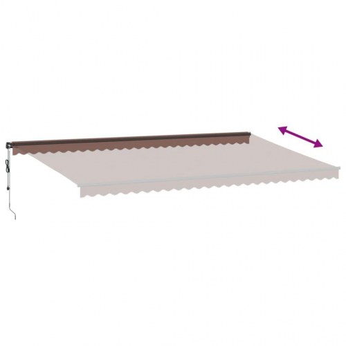 Markise med LED-lys 600 × 350 cm - automatisk betjening, brun