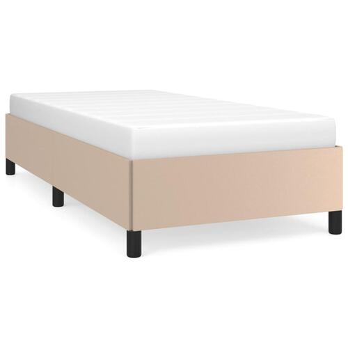 Sengeramme 90x200 cm kunstlæder cappuccinofarvet