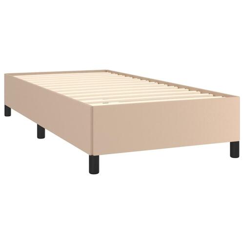 Sengeramme 90x200 cm kunstlæder cappuccinofarvet