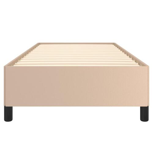 Sengeramme 90x200 cm kunstlæder cappuccinofarvet