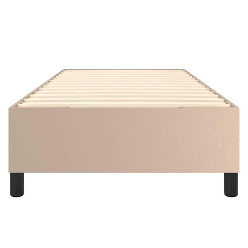 Sengeramme 90x200 cm kunstlæder cappuccinofarvet