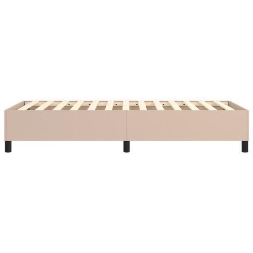 Sengeramme 90x200 cm kunstlæder cappuccinofarvet