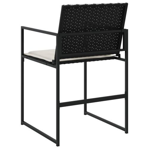 Havestole med hynder 4 stk. polyrattan sort