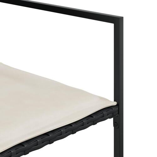 Havestole med hynder 4 stk. polyrattan sort