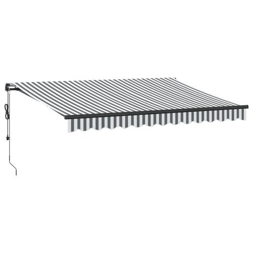 Markise 350x250 cm automatisk betjening antracitgrå og hvid
