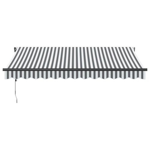 Markise 350x250 cm automatisk betjening antracitgrå og hvid
