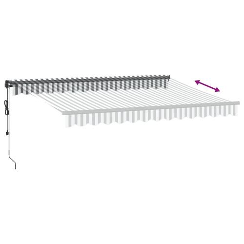 Markise 350x250 cm automatisk betjening antracitgrå og hvid